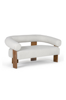 Oak-Framed White Loveseat | OROA Modern Aledo | Oroatrade.com