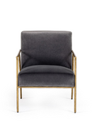 Gold-Framed Gray Velvet Accent Chair | OROA Modern Gibbons | Oroatrade.com