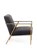 Gold-Framed Gray Velvet Accent Chair | OROA Modern Gibbons | Oroatrade.com