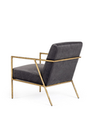 Gold-Framed Gray Velvet Accent Chair | OROA Modern Gibbons | Oroatrade.com
