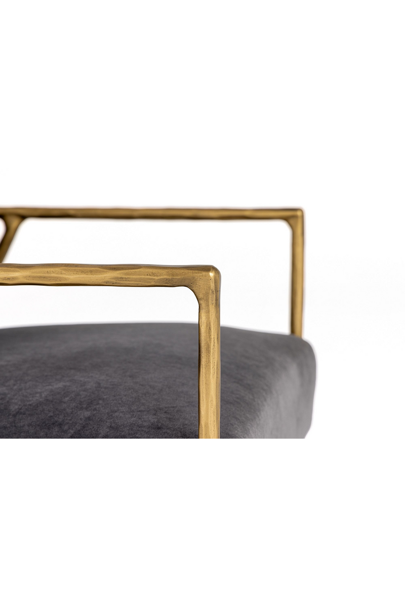 Gold-Framed Gray Velvet Accent Chair | OROA Modern Gibbons | Oroatrade.com