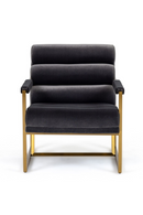 Gray Velvet Lounge Chair | OROA Modern Anton | Oroatrade.com
