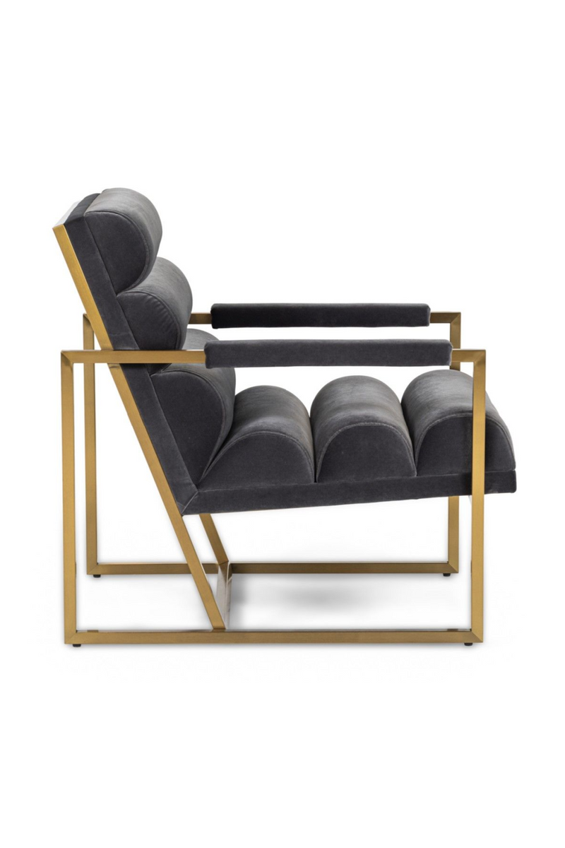 Gray Velvet Lounge Chair | OROA Modern Anton | Oroatrade.com