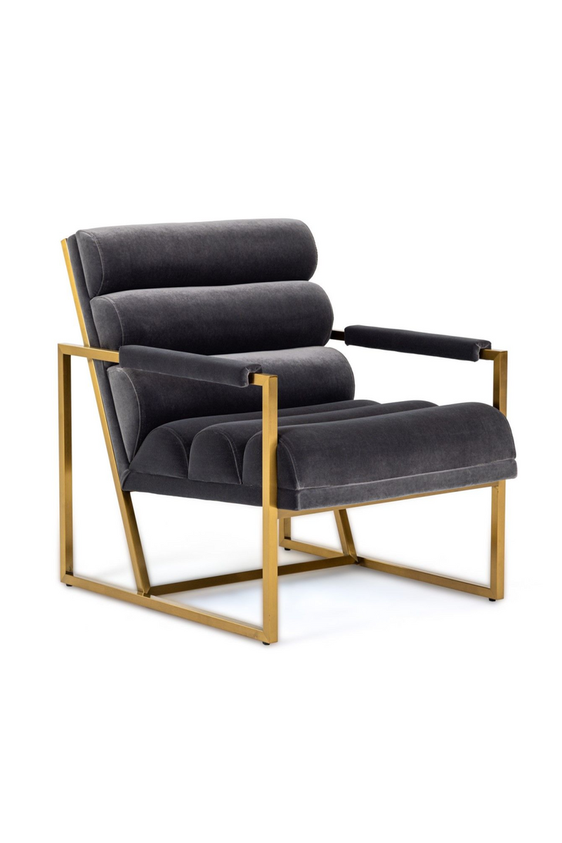 Gray Velvet Lounge Chair | OROA Modern Anton | Oroatrade.com