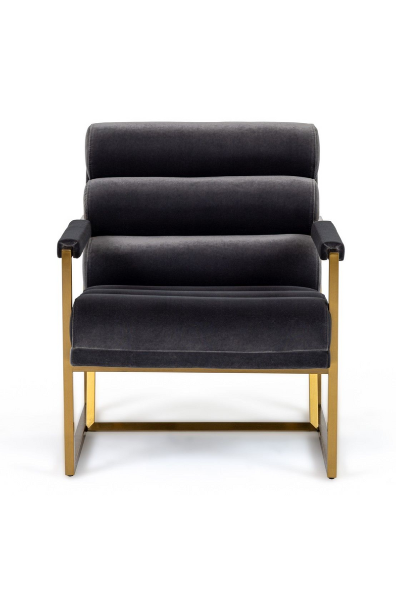 Gray Velvet Lounge Chair | OROA Modern Anton | Oroatrade.com