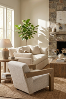 Wood-Framed Beige Accent Chair | OROA Modern Dalhart | Oroatrade.com