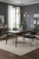Brass-Framed Gray Velvet Dining Chair | OROA Modern Baird | Oroatrade.com