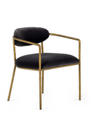 Brass-Framed Gray Velvet Dining Chair | OROA Modern Baird | Oroatrade.com