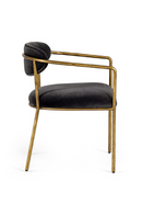 Brass-Framed Gray Velvet Dining Chair | OROA Modern Baird | Oroatrade.com