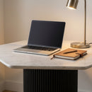 Hexagonal White Marble Dining Table | OROA Modern Rivas