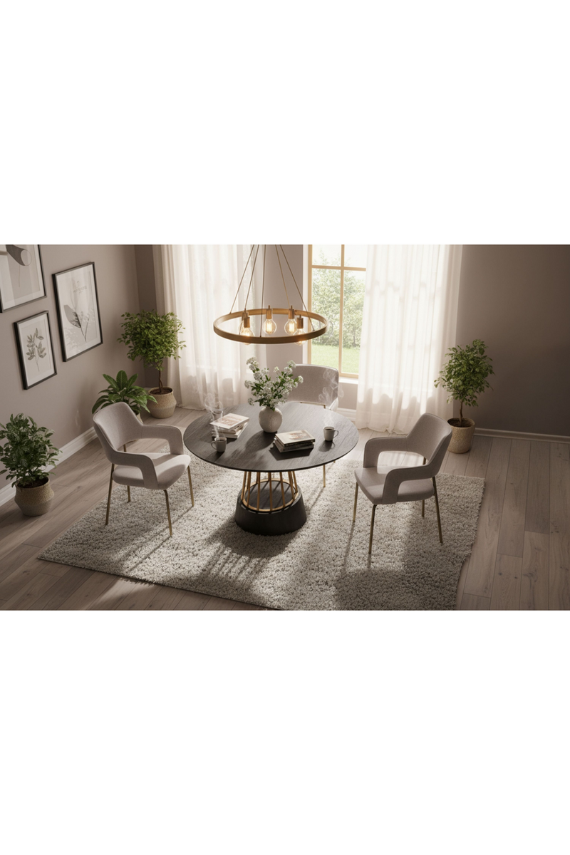 Black Mango Wood Dining Table | OROA Modern Cotopaxi | Oroatrade.com