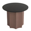 Black Mirror Round End Table | OROA Modern Ingram