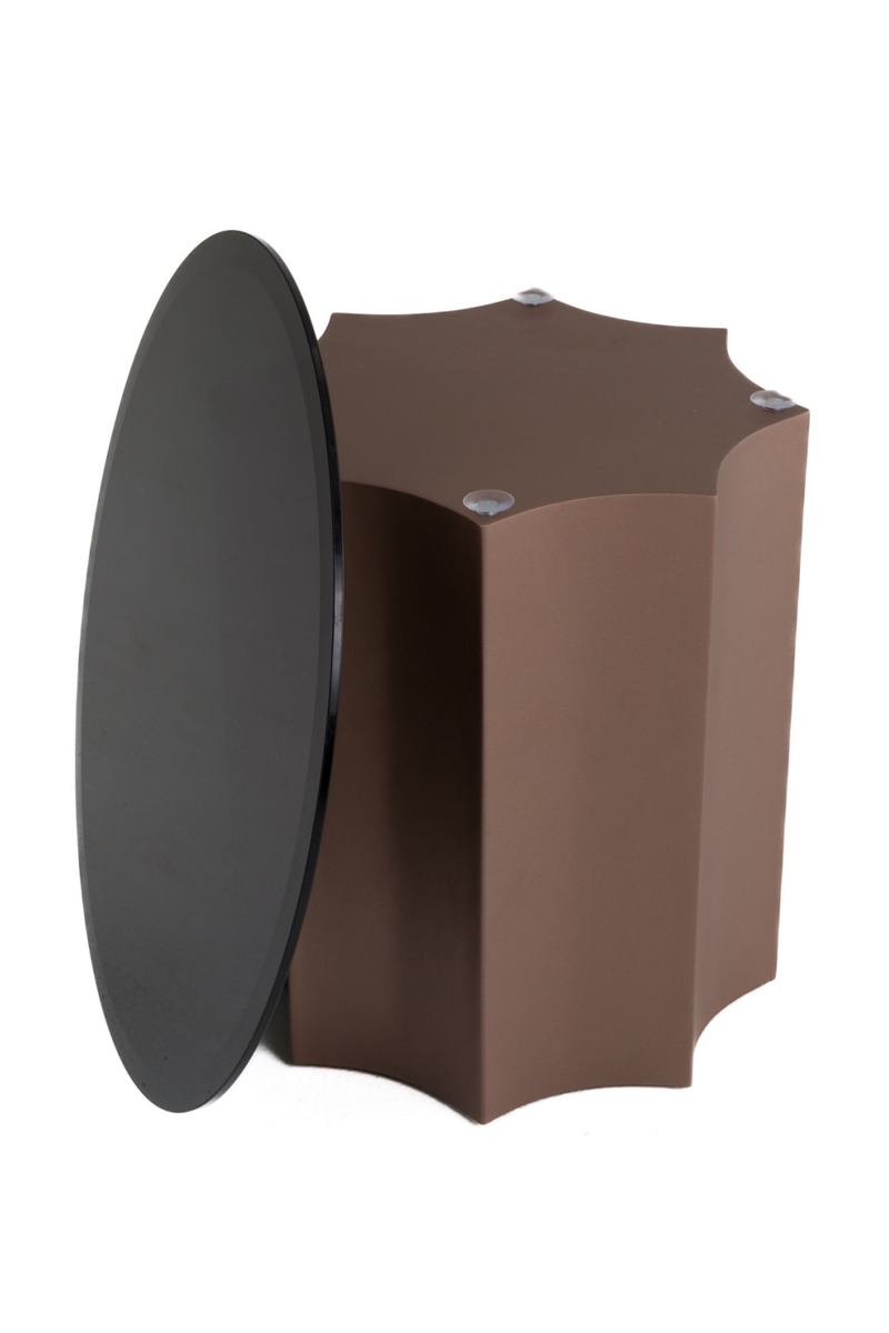 Black Mirror Round End Table | OROA Modern Ingram | Oroatrade.com