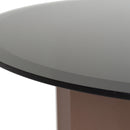 Black Mirror Round End Table | OROA Modern Ingram