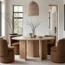 Natural Ash Round Dining Table | OROA Modern Masuda