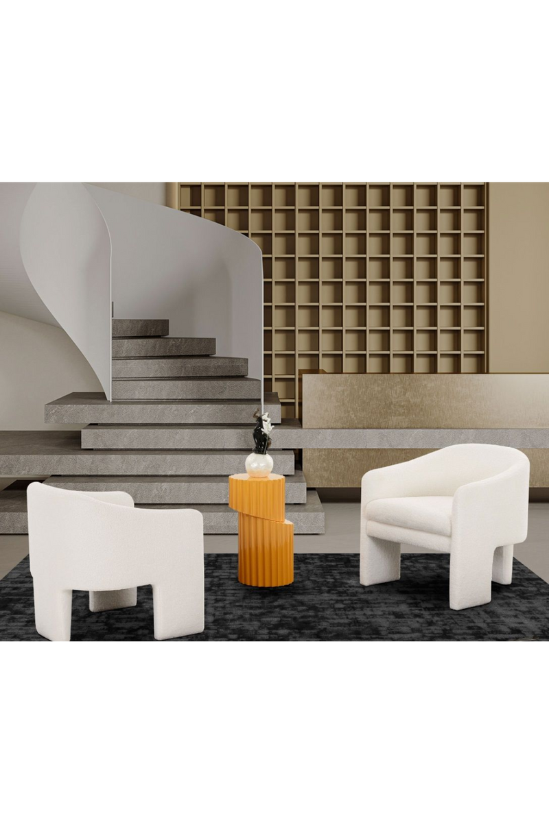 White Three-Legged Accent Chair | OROA Modern Khan | Oroatrade.com