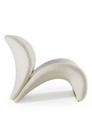 White Leatherette Curved Accent Chair | OROA Modern Donovan | Oroatrade.com