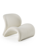 White Leatherette Curved Accent Chair | OROA Modern Donovan | Oroatrade.com