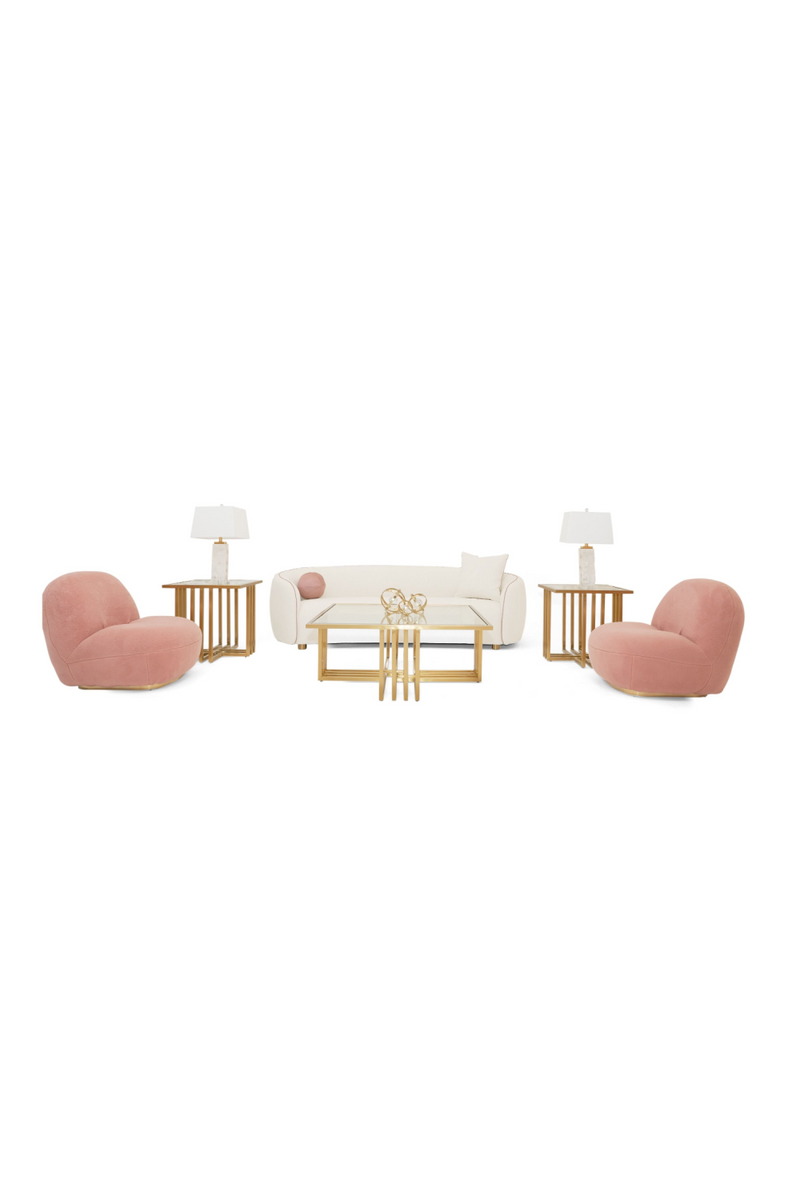 Pink Piped Cream Sofa | OROA Modern Winfree | Oroatrade.com