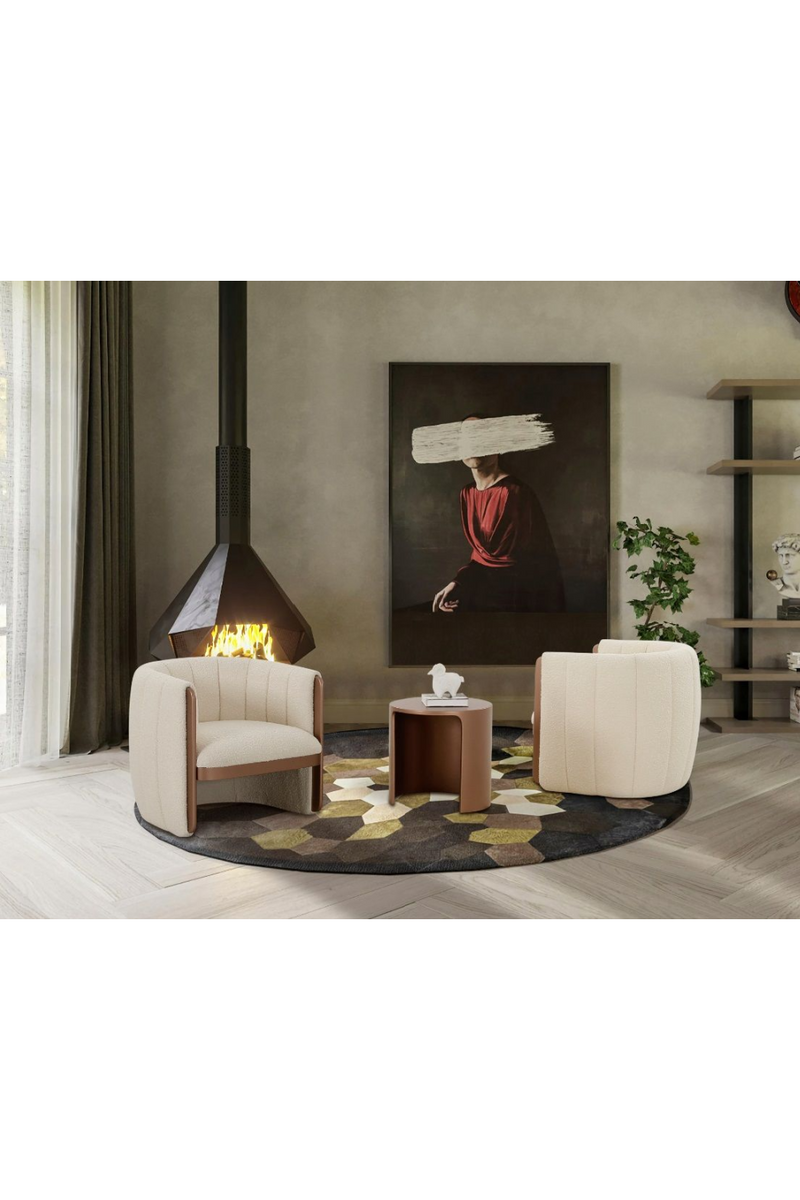 Cream Boucle Accent Chair | OROA Modern Joselyn | Oroatrade.com