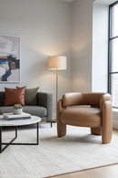 Brown Leather Accent Chair | OROA Modern Tioga | Oroatrade.com