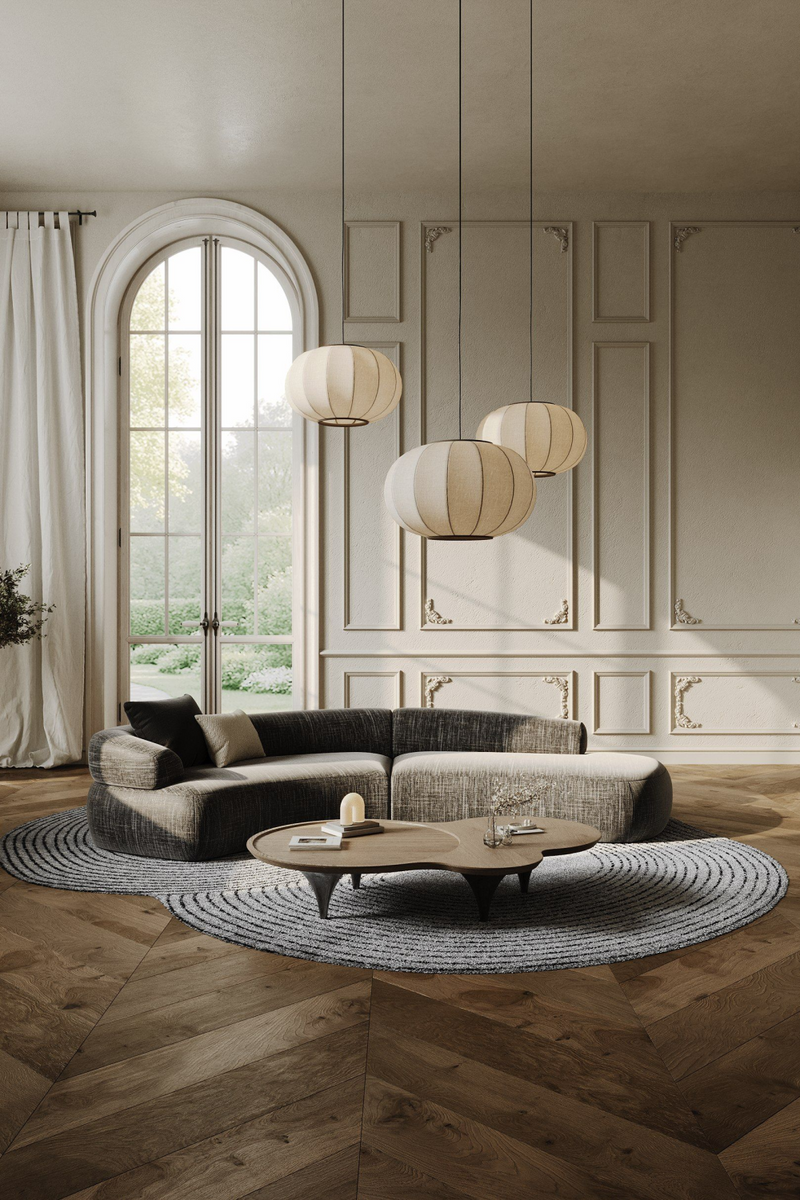 Curved Gray Sectional Sofa | OROA Modern Lakota | Oroatrade.com
