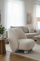 White Sloped-Back Accent Chair | OROA Modern Duran | Oroatrade.com