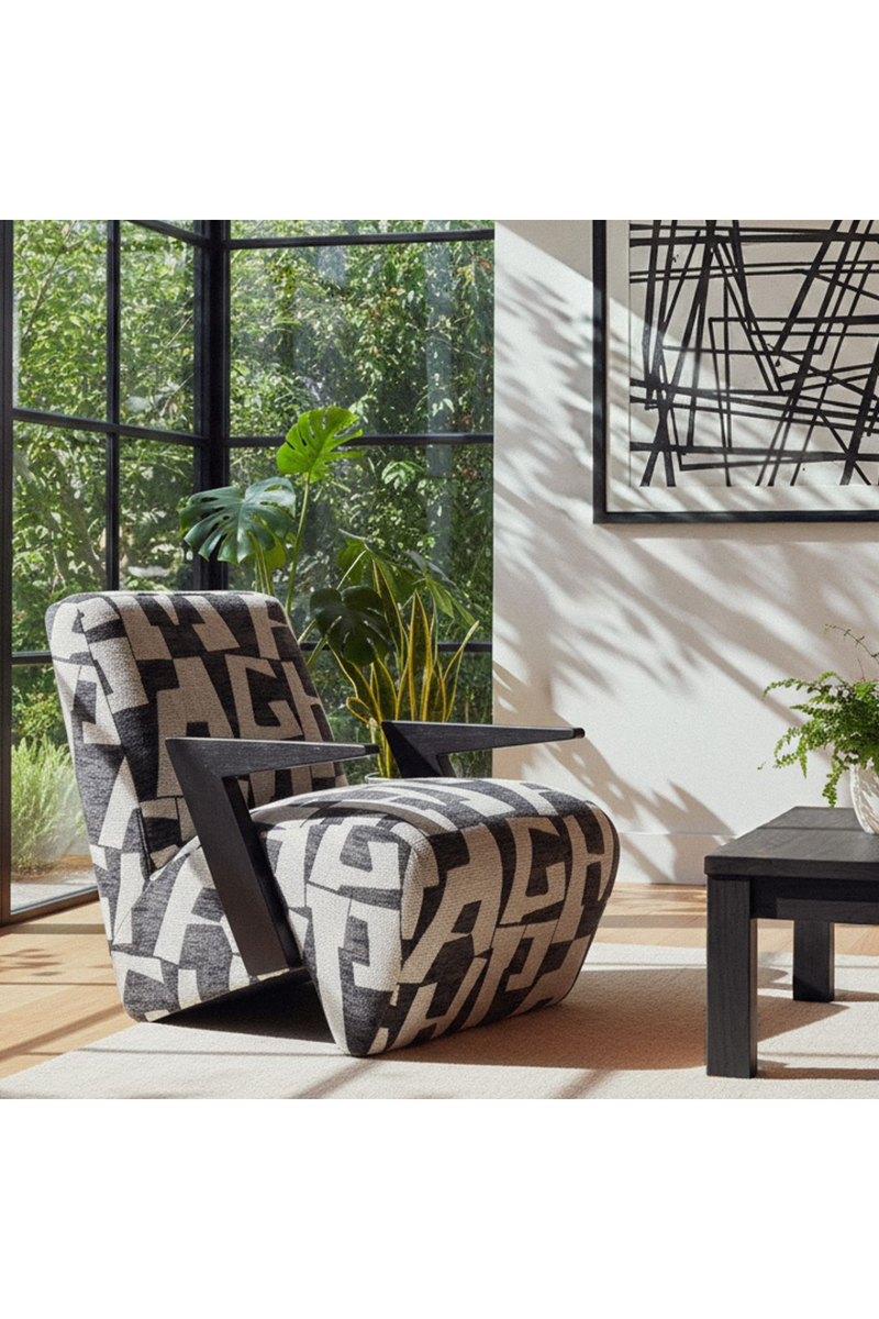 Black & White Patterned Accent Chair | OROA Modern Leana | Oroatrade.com