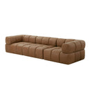 Brown Leather Armless Seat | OROA Modern Everest