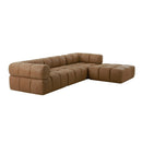 Brown Leather Armless Seat | OROA Modern Everest