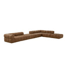 Brown Leather Modular Corner Sofa | OROA Modern Everest