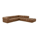 Brown Leather Modular Corner Sofa | OROA Modern Everest