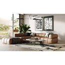 Brown Leather Modular Corner Sofa | OROA Modern Everest
