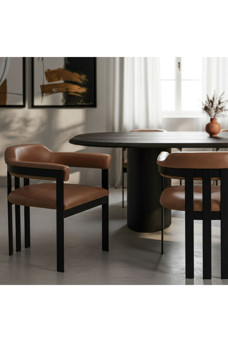 Brown Leather Dining Chair | OROA Modern Hazen | Oroatrade.com