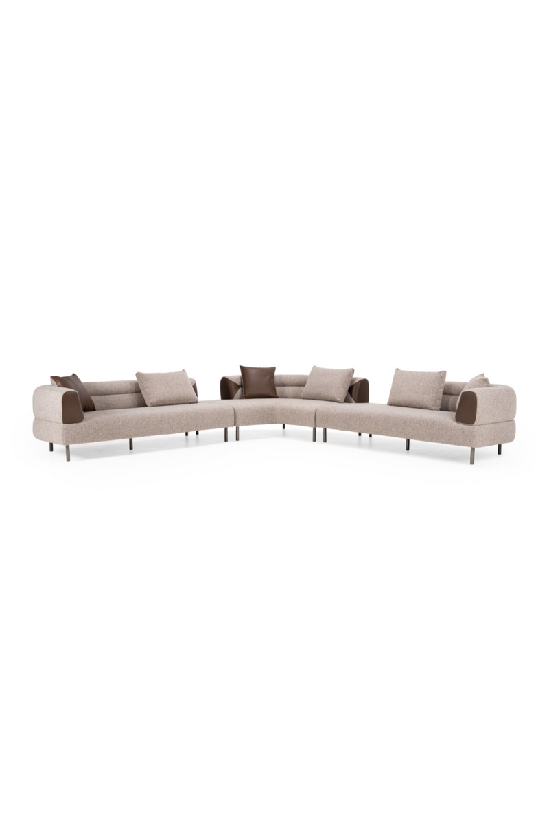 Brown Fabric Sectional Sofa | OROA Modern Plume | Oroatrade.com