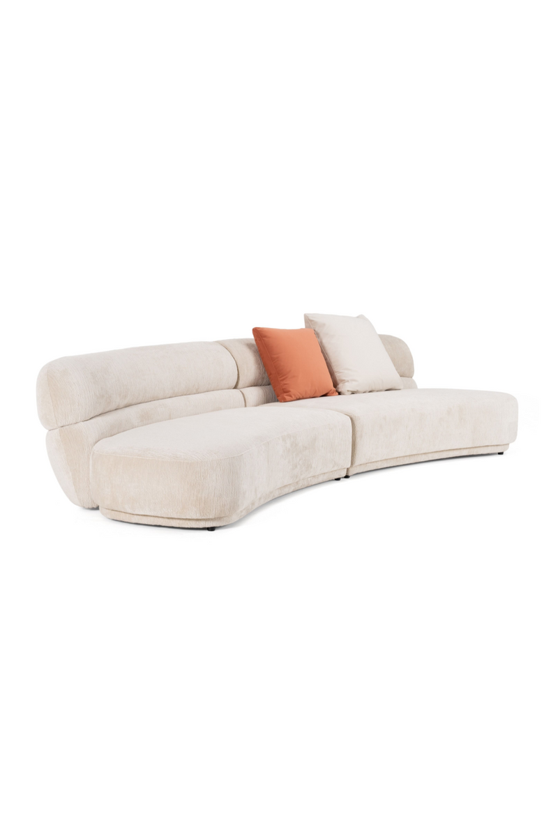 Beige Curved Sectional Sofa | OROA Modern Knight | Oroatrade.com