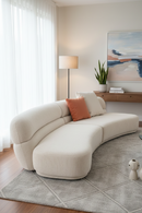 Beige Curved Sectional Sofa | OROA Modern Knight