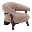 Tan Curved-Back Accent Chair | OROA Modern Kirby | Oroatrade.com