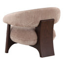 Tan Curved-Back Accent Chair | OROA Modern Kirby | Oroatrade.com