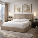 Taupe Woven King Bed | OROA Modern Rousey | Oroatrade.com