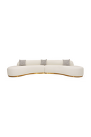 White Curved Sofa with Beige Pillows | OROA Modern Frontier | Oroatrade.com