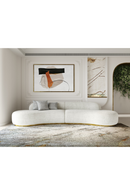 White Curved Sofa with Beige Pillows | OROA Modern Frontier | Oroatrade.com