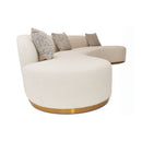 White Curved Sofa with Beige Pillows | OROA Modern Frontier