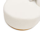 White Curved Sofa with Beige Pillows | OROA Modern Frontier