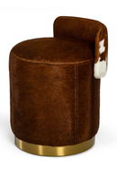 Brown Cowhide Leather Ottoman | OROA Modern Belvista