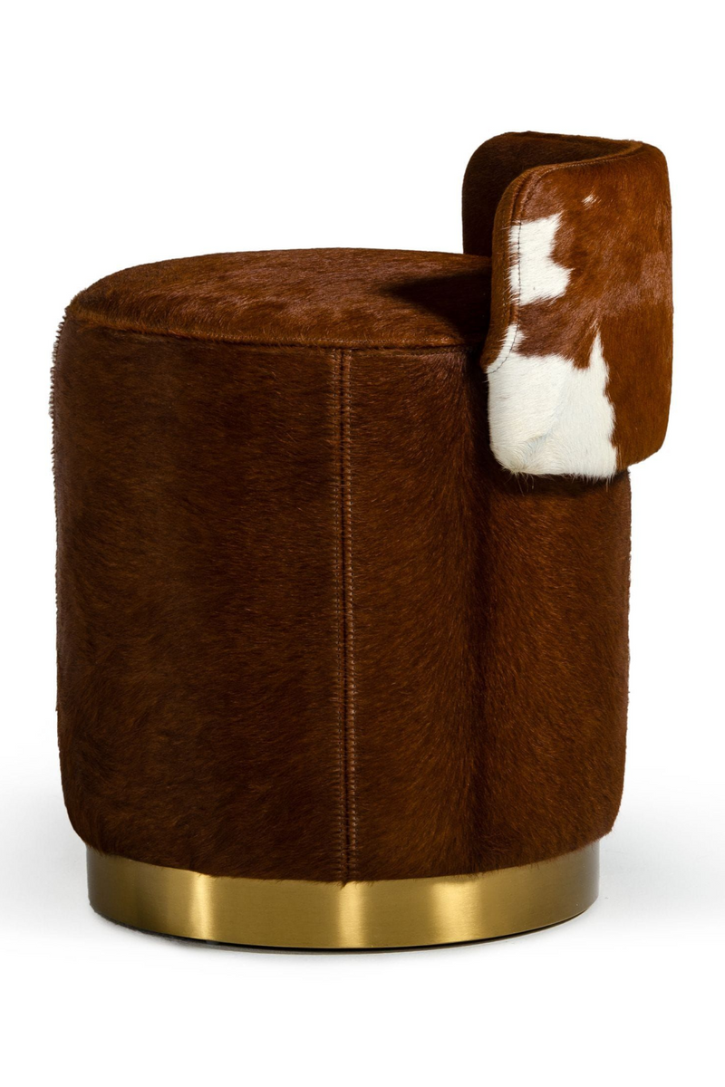 Brown Cowhide Leather Ottoman | OROA Modern Belvista | Oroatrade.com