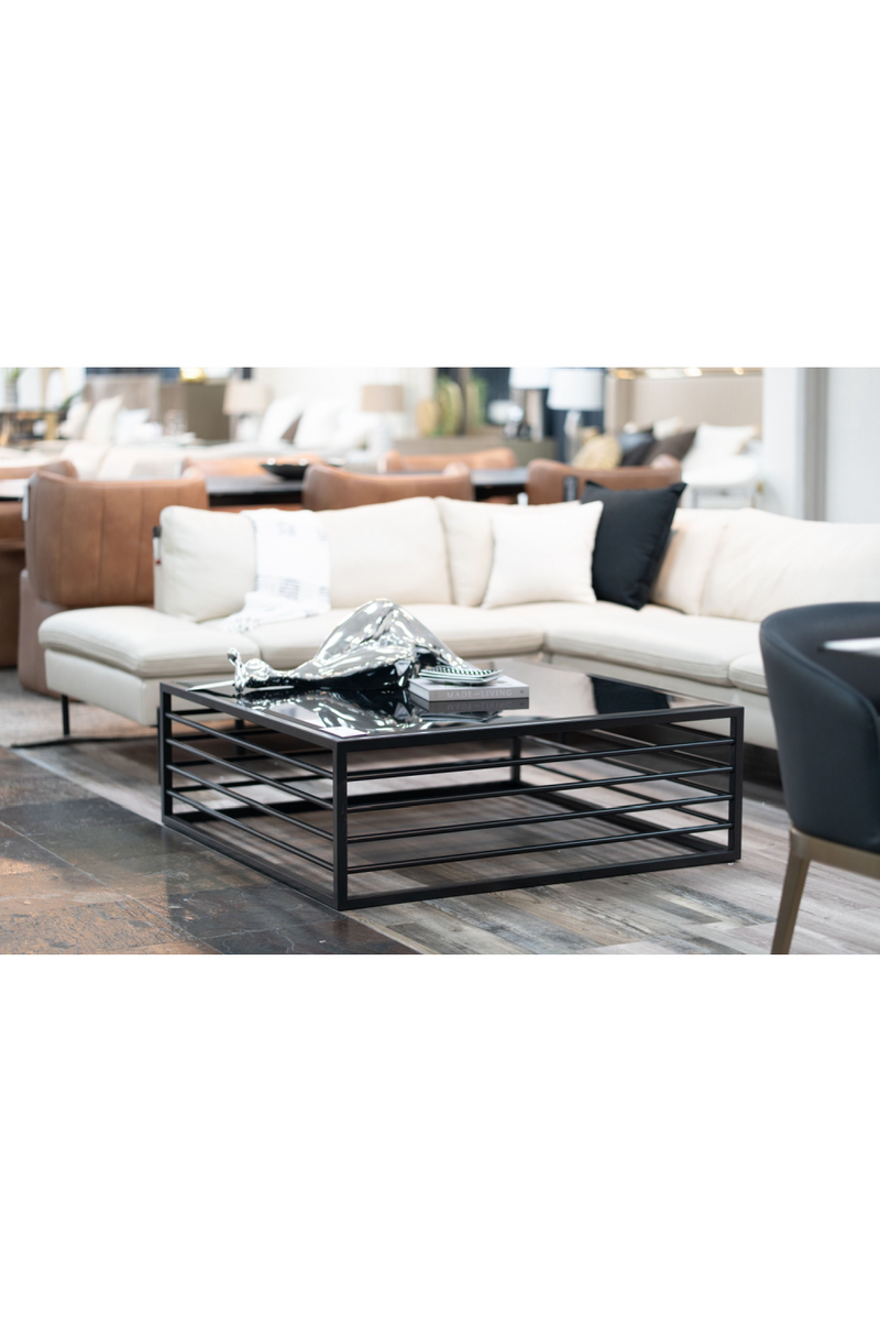 Square Black Glass Coffee Table | OROA Modern Malvo | Oroatrade.com