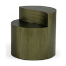 Gray Brass Tiered End Table | OROA Modern Avocet