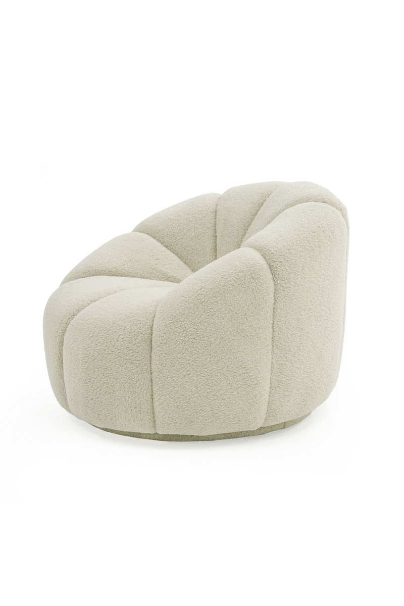 White Sherpa Tufted Swivel Chair | OROA Modern Vera | Oroatrade.com