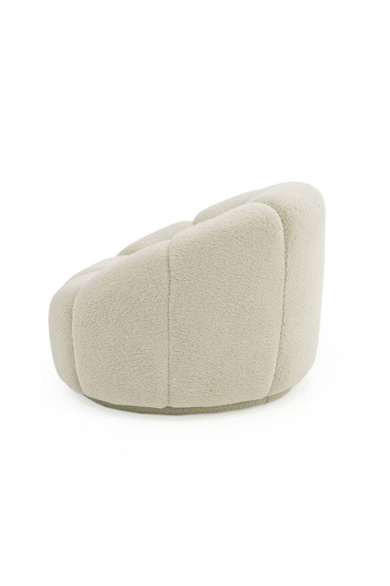 White Sherpa Tufted Swivel Chair | OROA Modern Vera | Oroatrade.com